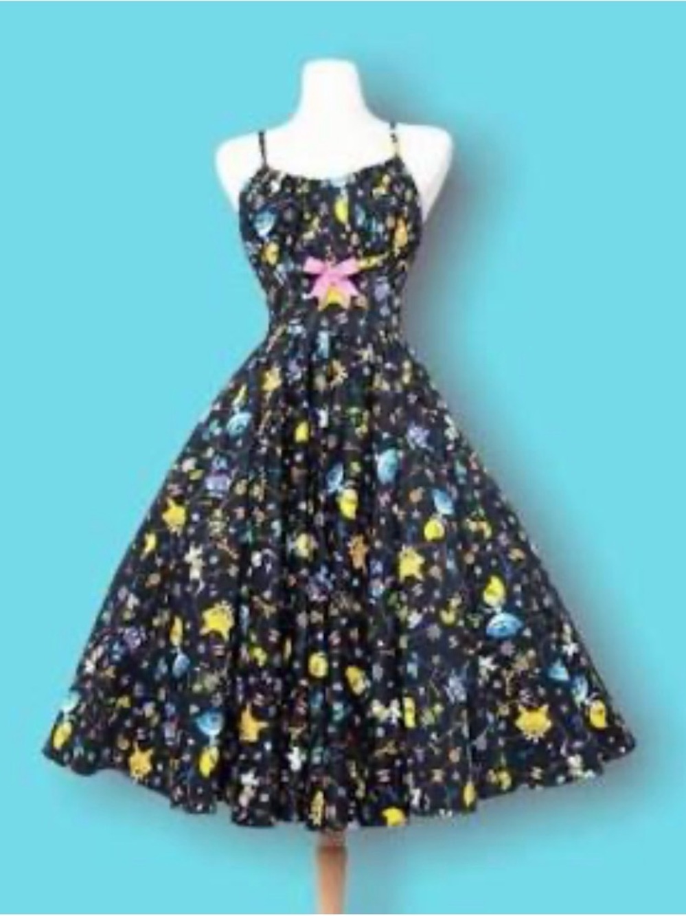 Pinup Couture black dress with pink label and Stephanie Buscema multicolor print - Picture 7 of 7